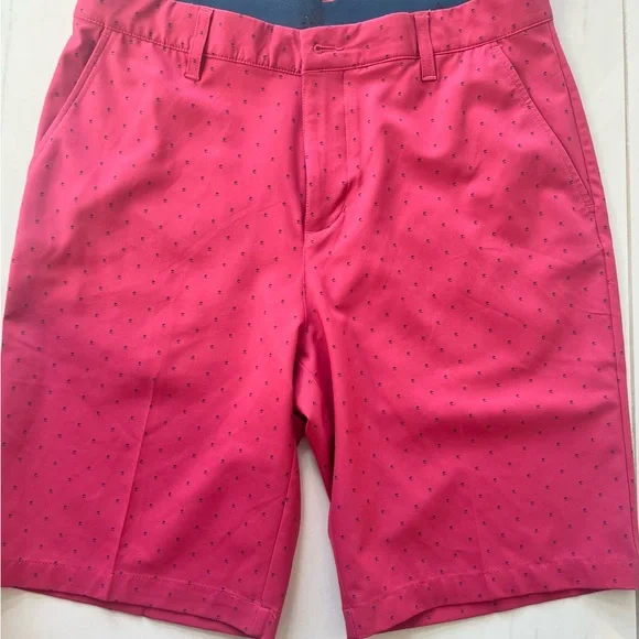 Adidas Dark Rose Pink Ultimate 365 Printed Golf Shorts with Pockets Size 32 - Picture 1 of 5